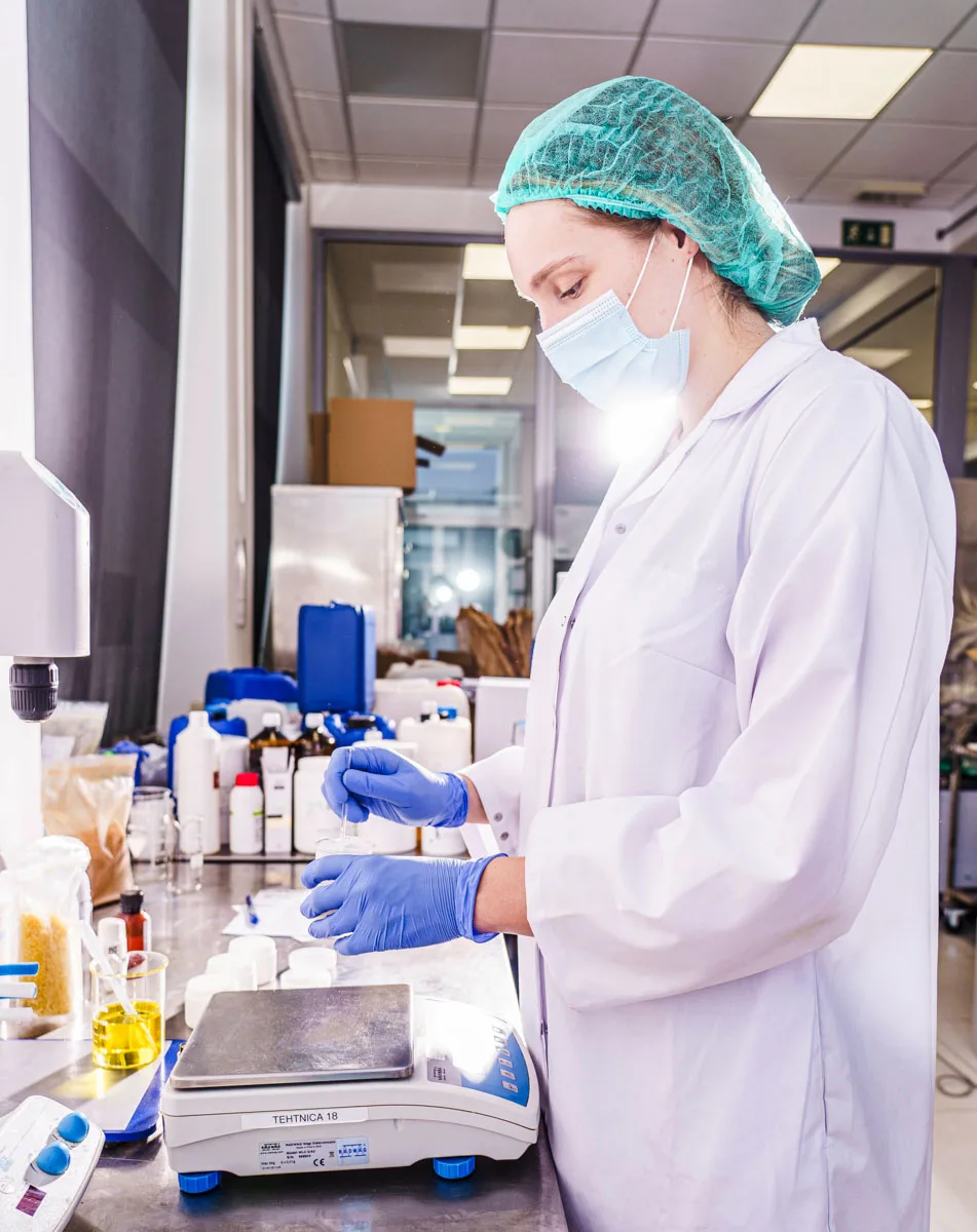 Microencapsulation process in the Biostile laboratory